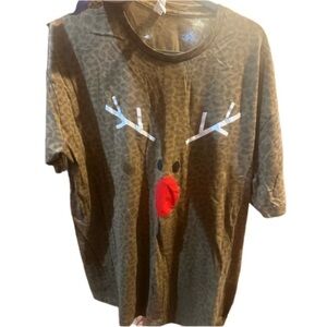 Live and Tell Christmas Reindeer Tshirt 2X